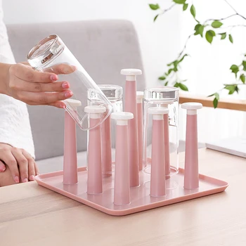 

Draining Cups Plate Organzier Holder Hanging Glass Storage Rack Mug Drainer Shelf Storage Kitchen Organizer Accessories
