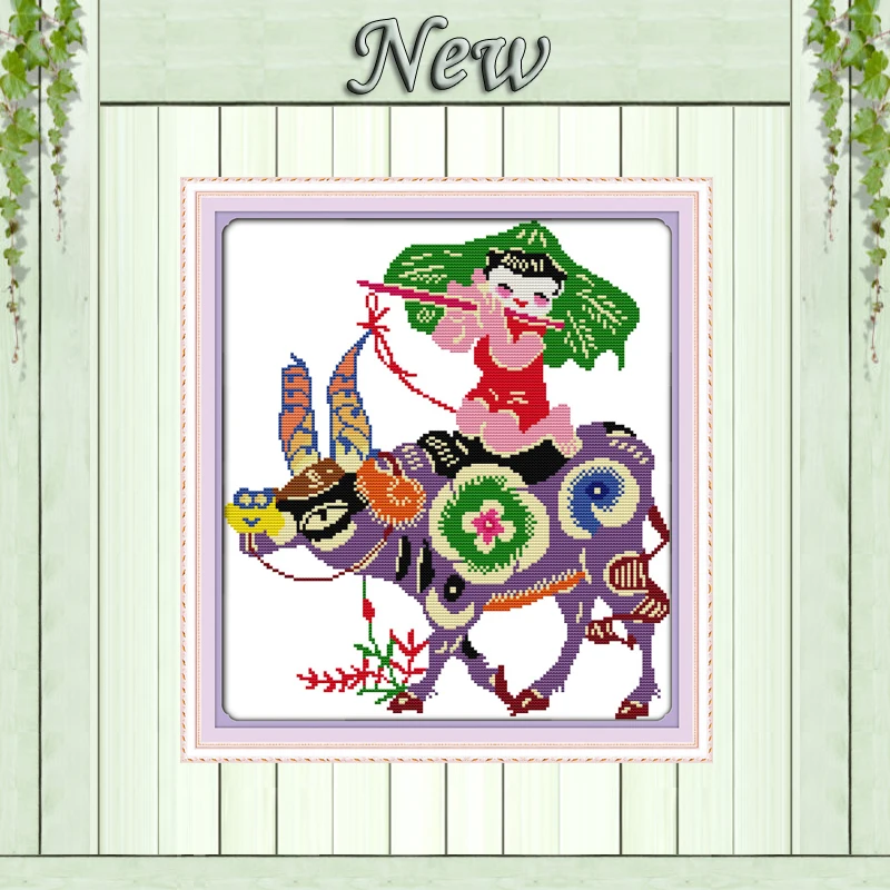 

Cowboy paper-cut home decor paintings counted print on canvas DMC 14CT 11CT Chinese Cross Stitch Needlework Sets Embroidery kits