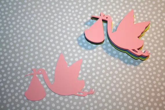 stork scrapbooking baby shower place card favor hanging crafts card gift tags
