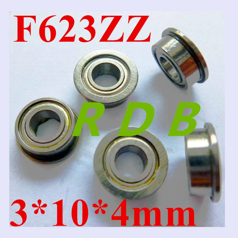 Free Shipping 10pcs/lot F623 F623ZZ 3*10*4 Miniature Flange Deep Groove Ball Radial Bearings | Обустройство дома