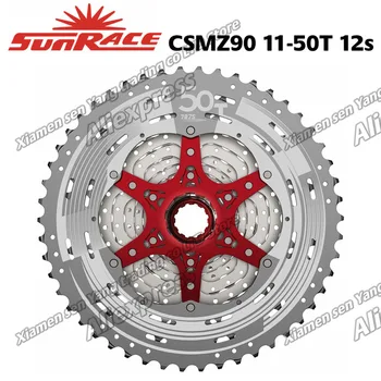

SunRace CSMZ90 Cassette 12-speed-11-50 T-Zwart/Zilver, 50 T 12 s