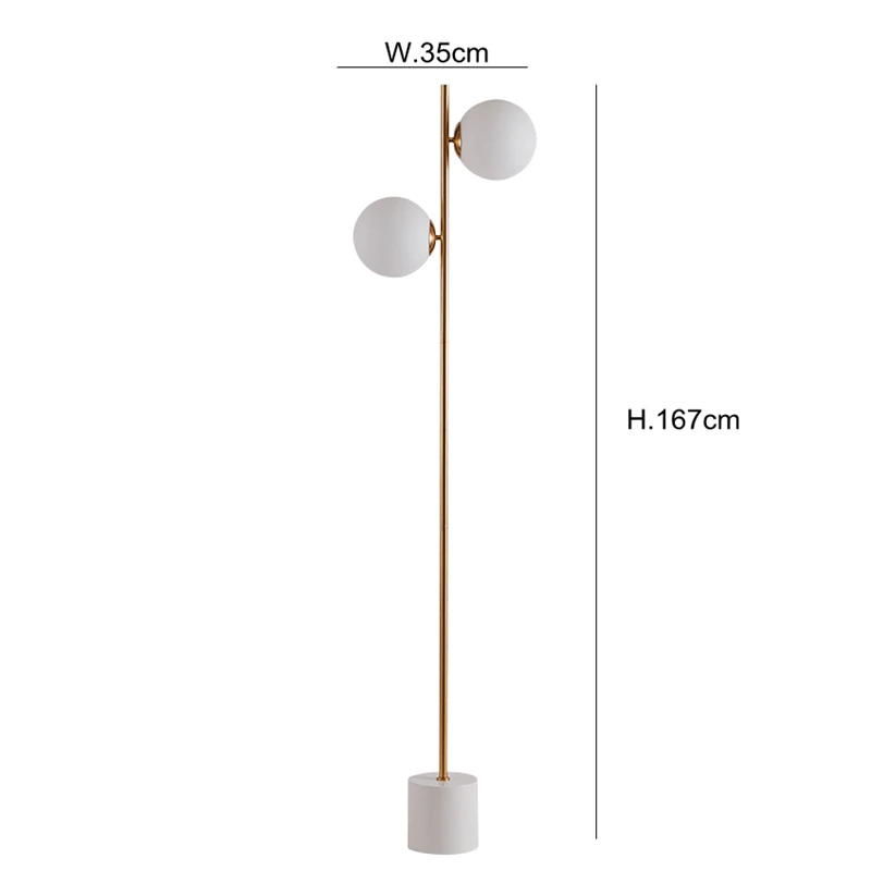 Современный напольный светильник с 2 головками, стеклянный абажур для гостиной, напольный светильник для спальни, Домашний Светильник ing E27, 6 Вт, лампа, стоящая лампа