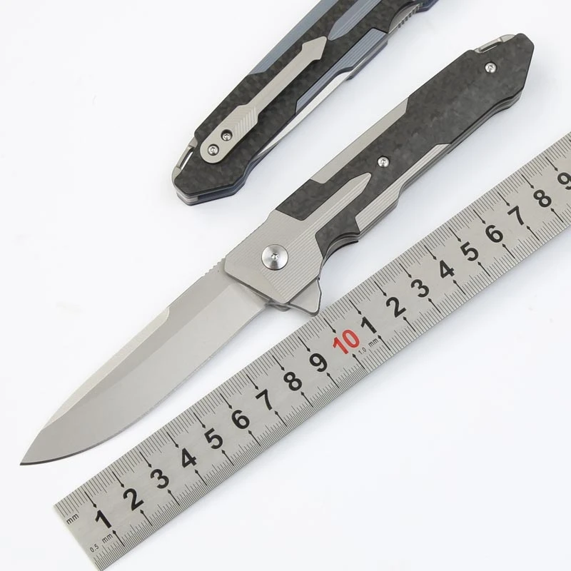 

KESIWO TANK utility outdoor folding knife Carbon fiber handle S35VN blade camping hunting knife tactical survival knife