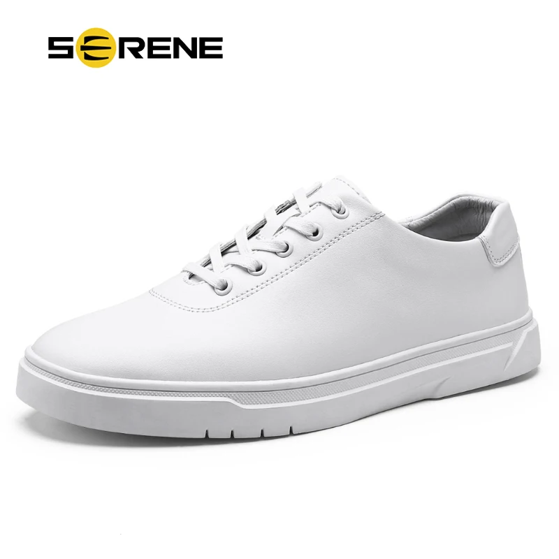 

SERENE 2018 New arrival Black White Size 38-44 Comfortable wear Casual Shoes Lace-up Rubber Sole High Quality Men Shoes 6325