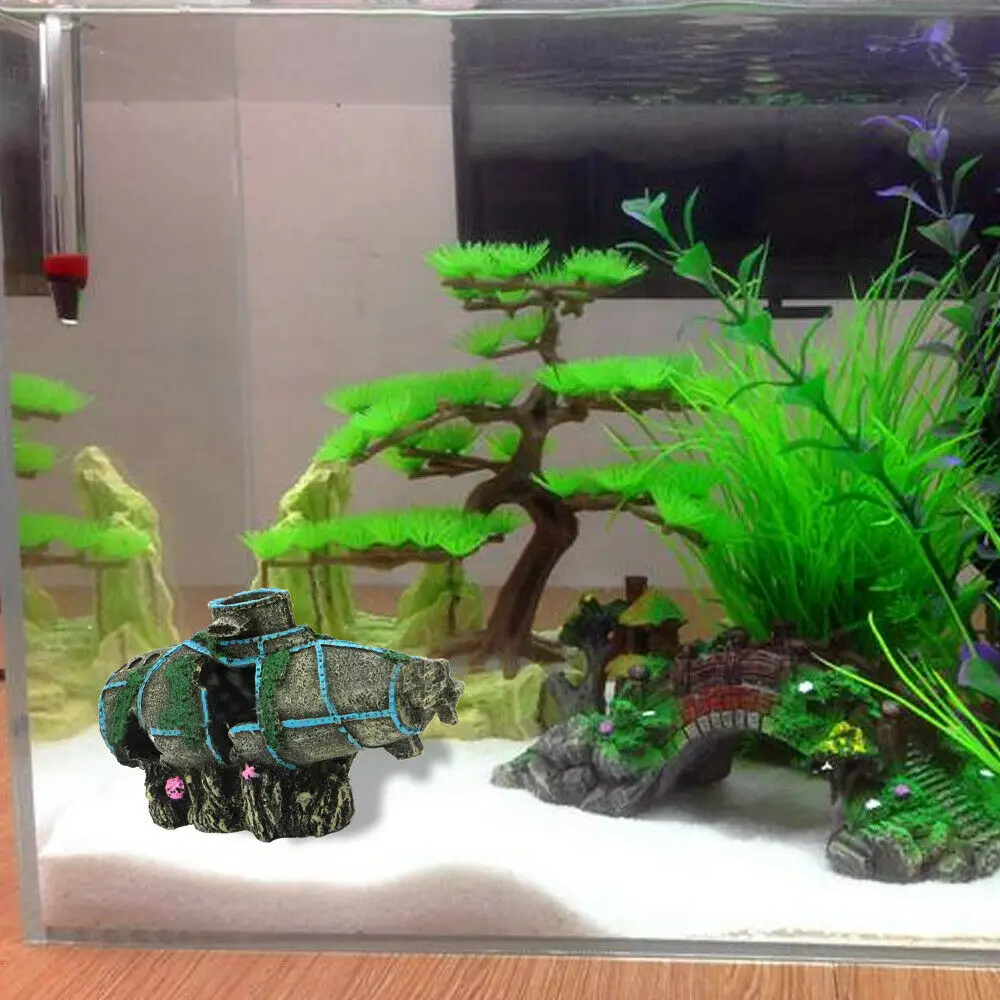 1PC Safe Imitation Old Submarino Ornament Fish Tank Decor Aquarium Ornament Decoration