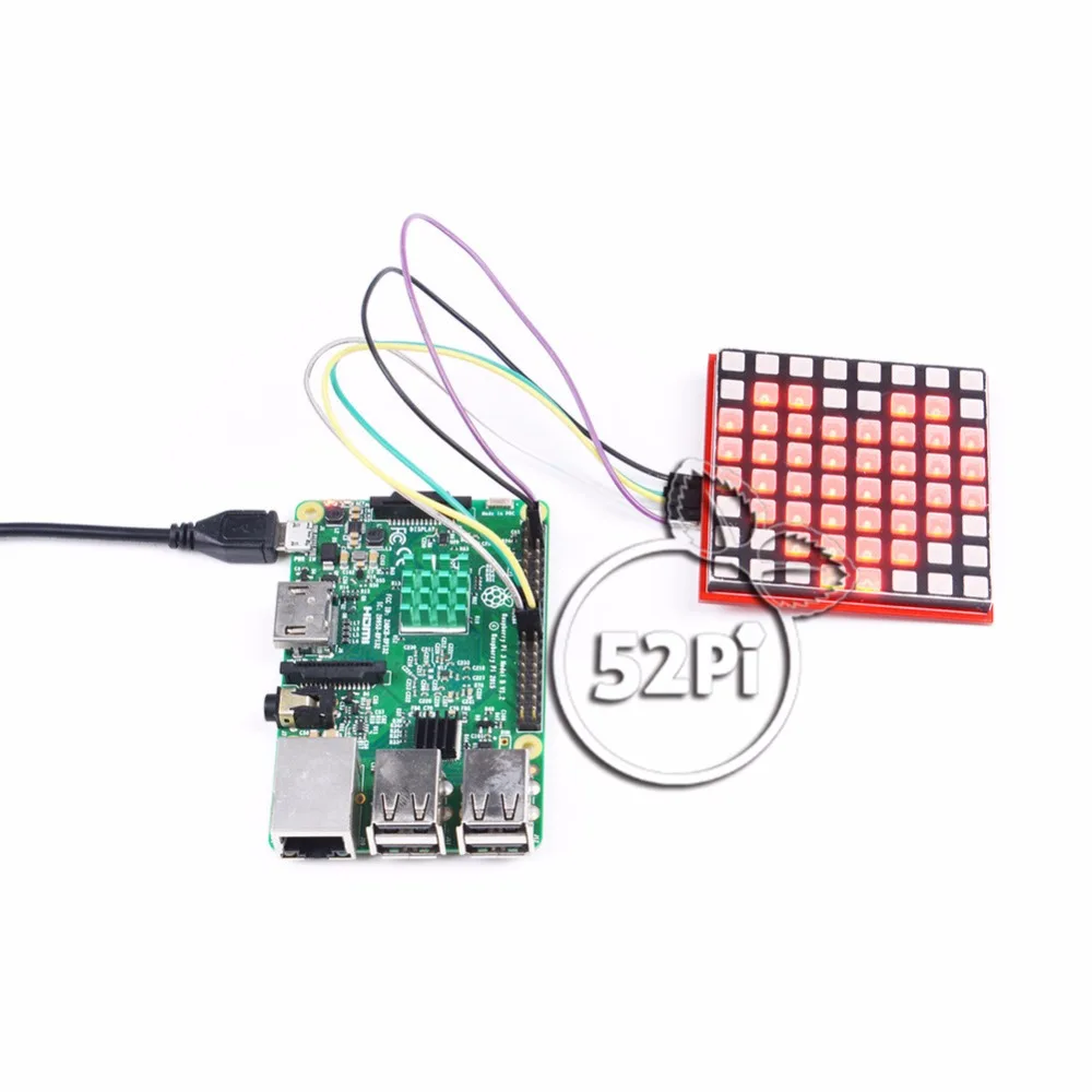 Плата расширения для LED дисплея 52Pi RGB с чипом 74HC595 поддержка протокола SPI Raspberry Pi 3 /
