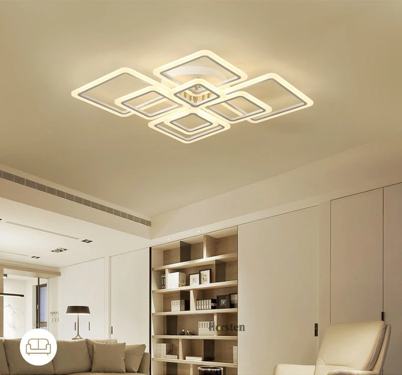 Modern Creative Acrylic LED Ceiling Lights Lamp Overlapping Frames Luxury Ceiling Lamps For Living Room Dining Room Bedroom (2)