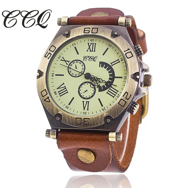 CCQ Brand Vintage Cow Leather Bracelet Watch Casual Quartz Watch Women Wrist Wat CCQ Brand Vintage Cow Leather Bracelet Watch Casual Quartz Watch Women Wrist Wat