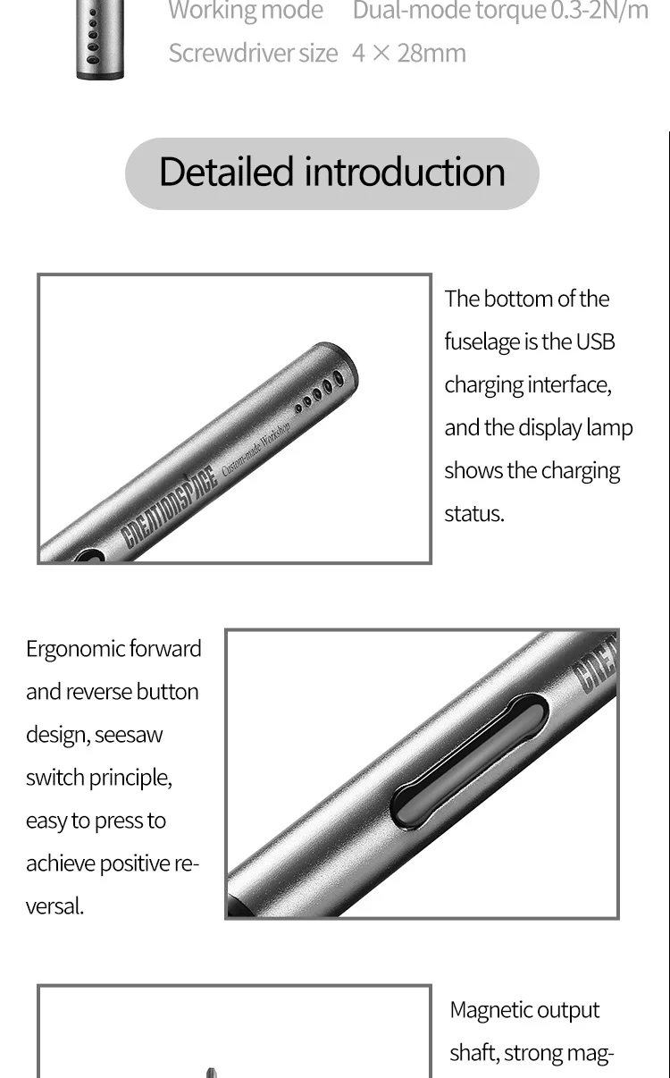 Creation Space CS02A Мини электрическая отвертка инструменты для ремонта мобильных телефонов, очков, компьютеров