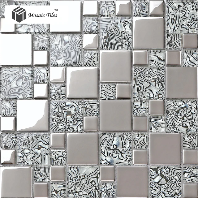 Frosted Gl Mosaic Tile Metal Modern Frosted Gl Mosaic Tile Metal Modern Bathroom Kitchen Backsplash Design Crystal