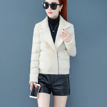 

2020 Women's Winter New Cotton Jacket Stitching Short Solid Color Cotton Jacket Slim Thin Warm Cotton Coat LQ156