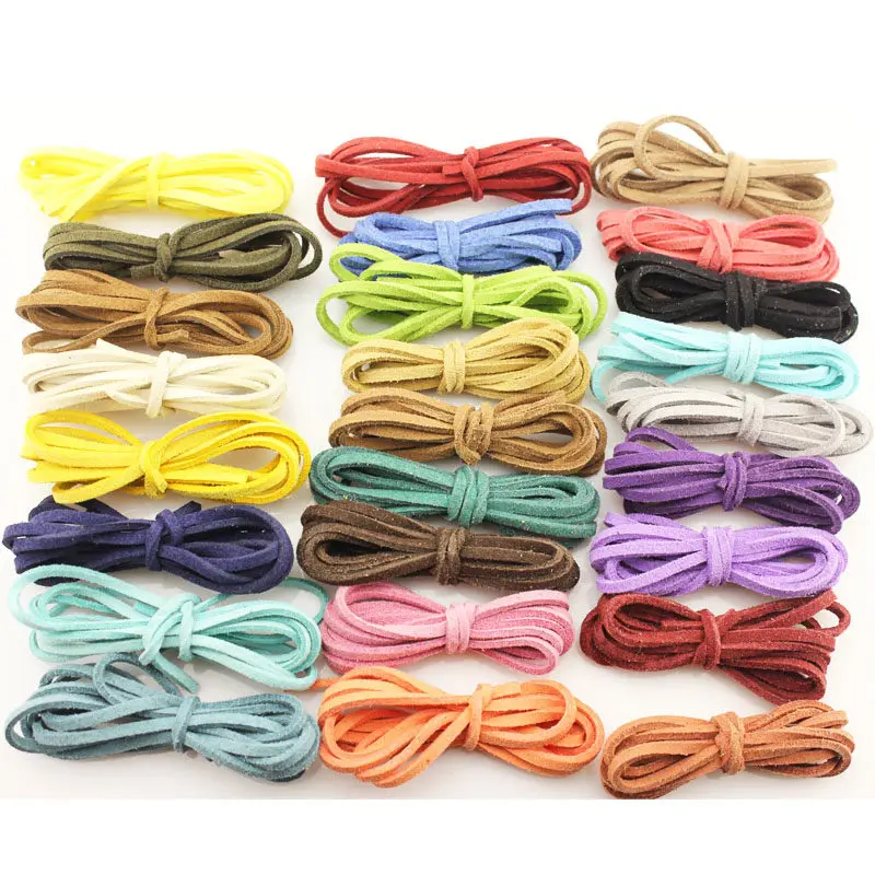 

1 meter 2.6mm Korean Velvet Leather Cord String Rope Thread Vintage Cording Decorative Rope for DIY craft bracelet necklace