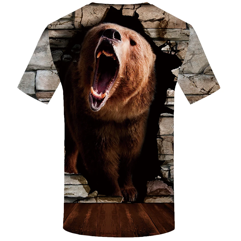 Забавная футболка s футболка с медведем Для мужчин России принт животных футболки Повседневное футболка на военную тематику Homme Angry футболка 3d короткий рукав с принтом Стиль