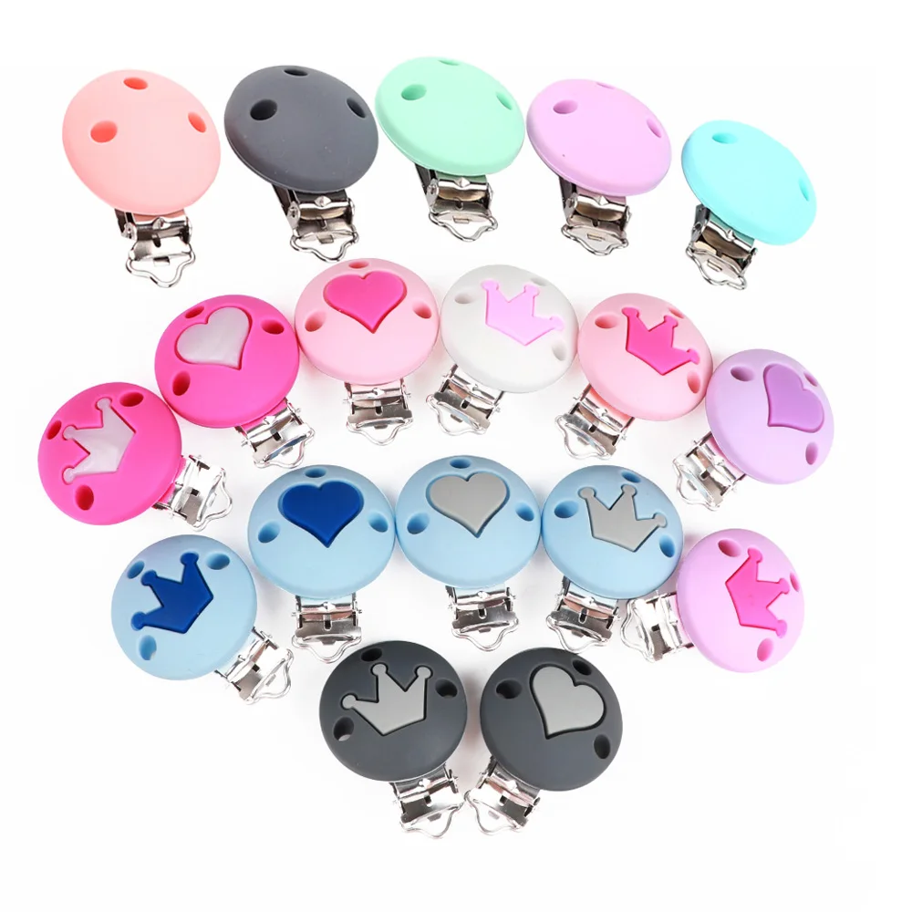

TYRY.HU 1pc Baby Teether Clips DIY Baby Round Pacifer Holder Dummy Chain Accessories Silicone Teether Tools