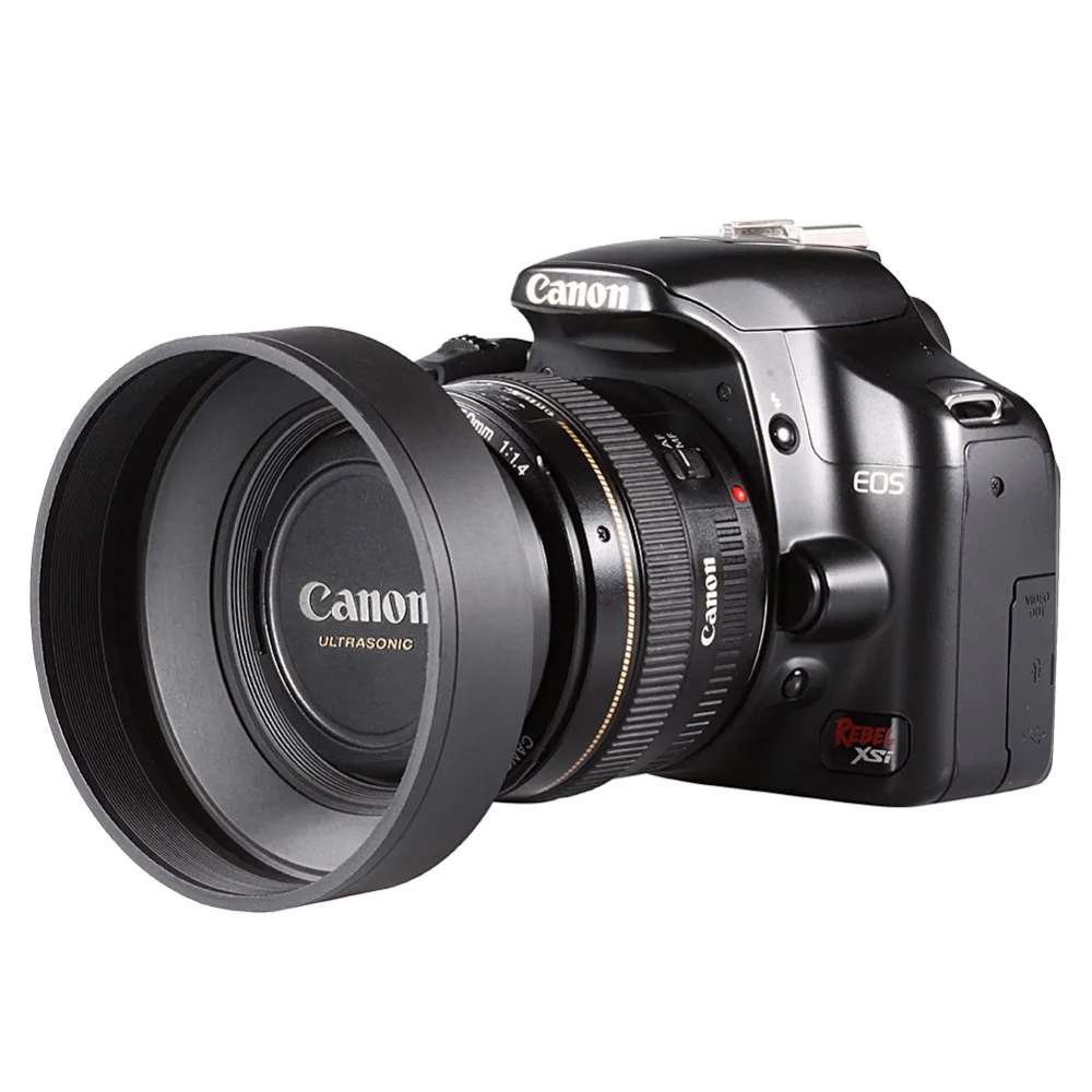 58 мм 3 в 1 бленда резиновая Складная для Canon Rebel EOS Nikon Sigma и другие объективы