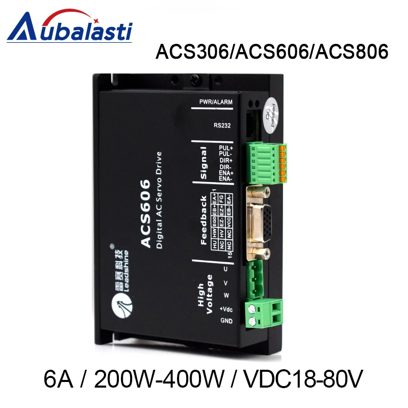 leadshine DC Servo Motor Driver ACS306 ACS606 ACS806 input voltage DC 18-80V 200-400w 6A for CNC Engraver and Cutting Machine