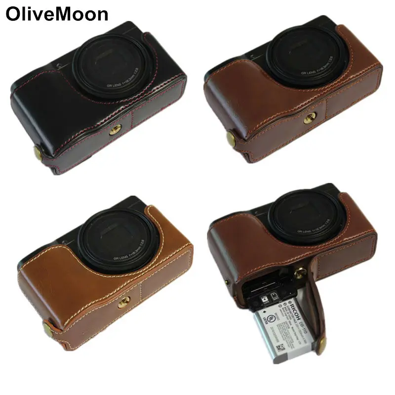 Черный/коричневый/кофе ПУ камера кожаный нижний чехол Чехол для Ricoh GRIII GR3 Hald