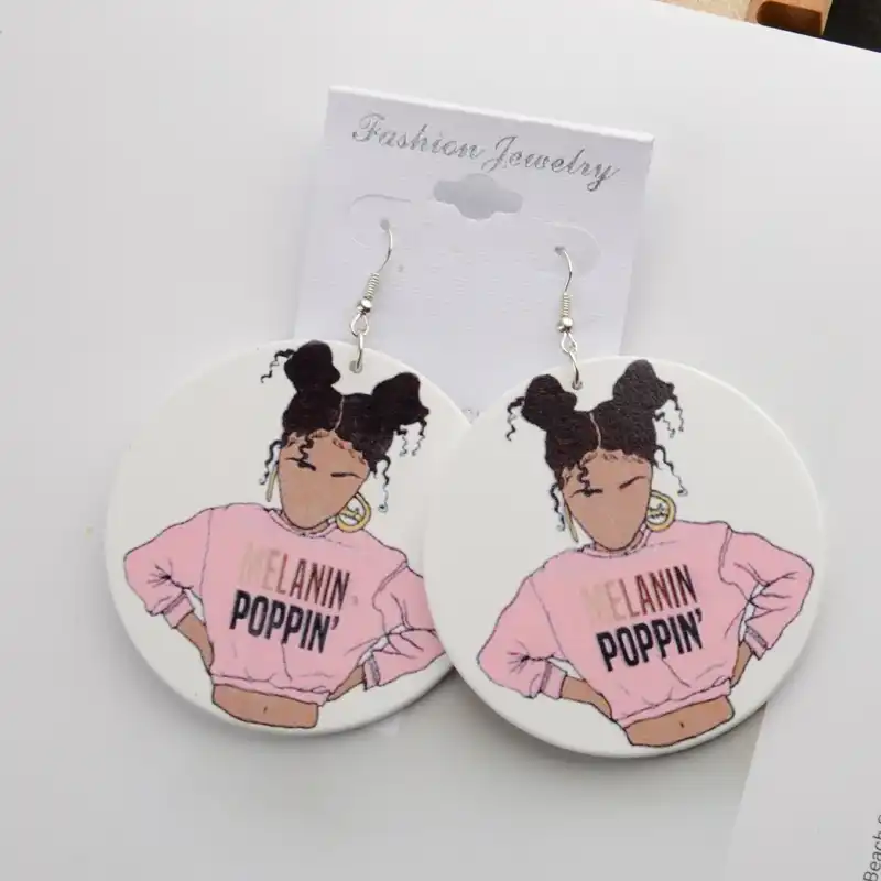 2019 New Ethnic Natural Hair Melanln Poppin Girl Wood Drop