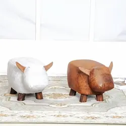 Специальное предложение Настоящее китайский фарфор Pouf Poire крупного рогатого скота стул детская обувь скамейке животных корова сумка