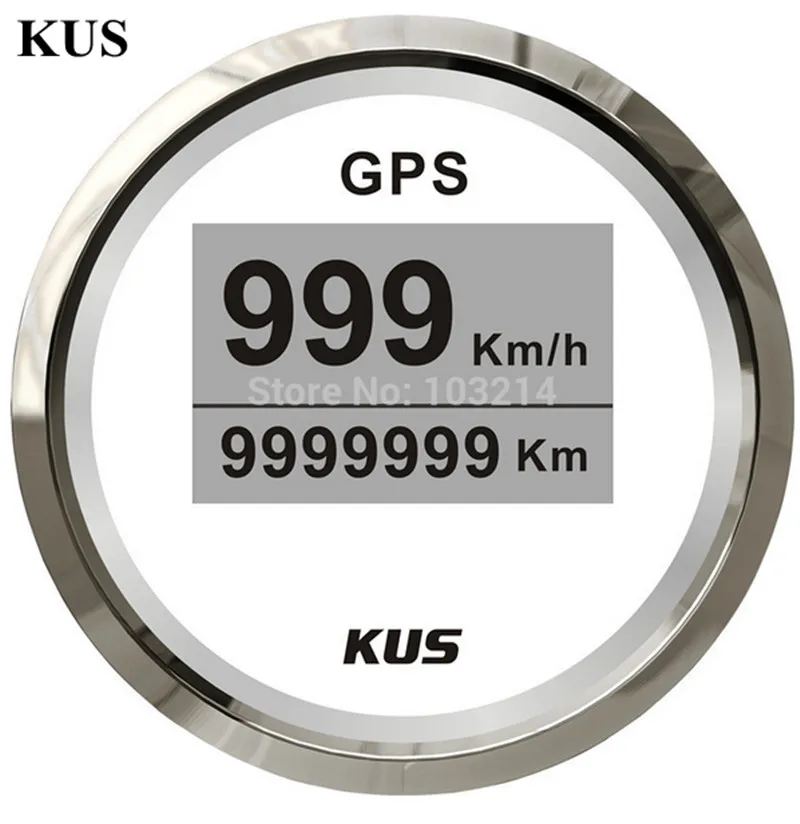 KUS 52 мм gps велометр, спидометр, цифровой gps Спидометр белая Лицевая панель 316 рамка из нержавеющей стали для автомобиля грузовика