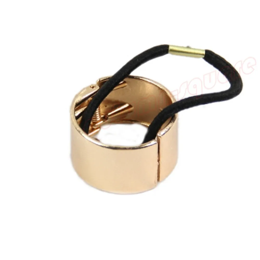 Hot Womens Hair Band Metal Hair Cuff Circle Wrap Tail Holder Ring Rope