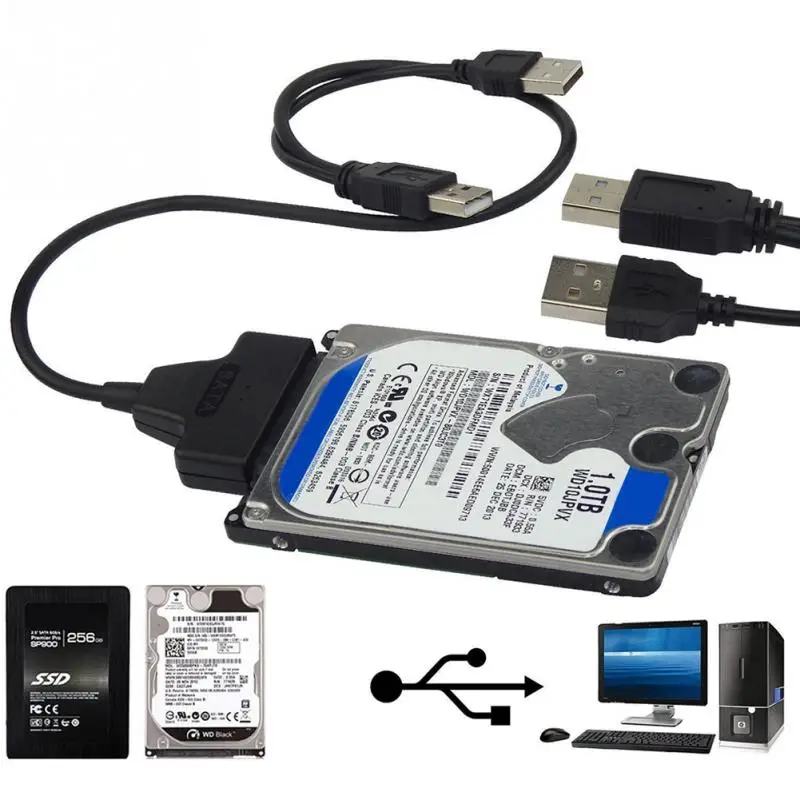 2," 22 P 2,0 USB на SATA кабель последовательный ATA адаптер для HDD/SSD жесткий диск для ноутбука