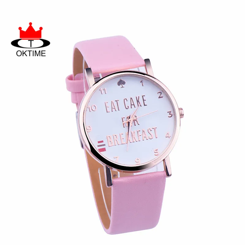 

DHL free 100pcs/lot, Bronze Watchcase Quartz Watch Morning Warning Letters Watches FOR "EAT CAKE FOR BREAKFAST"