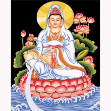 MOLEK DIY картина маслом по номерам буддизм гуаньин Бодхисаттва акриловая живопись на холсте Современный домашний декор Настенная картина