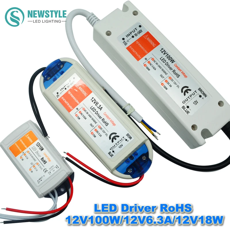 1×AC90~265V 3~24W LED Driver High Power Supply Adapter Transformer for LED Li