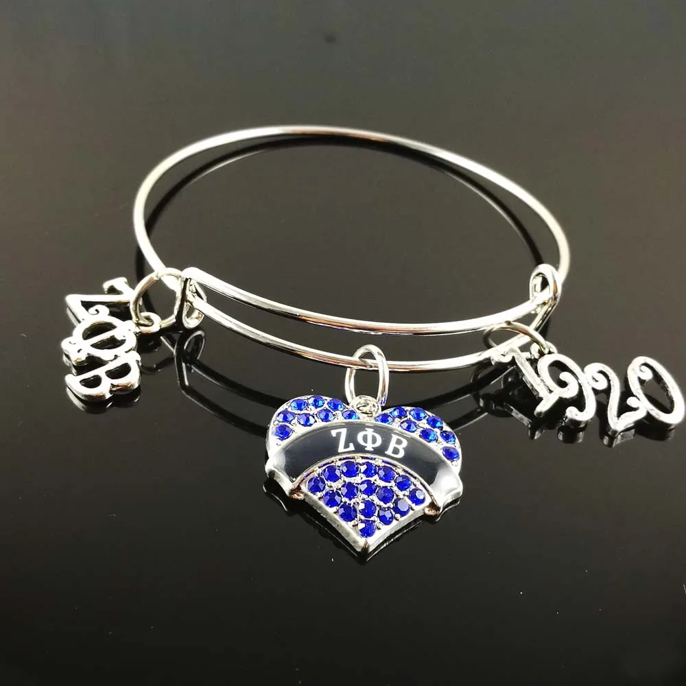 BeyouJewelry ZPB буквы Сердце Регулируемый Стальной браслет Zeta phi beta dove 1920 DIY ювелирные