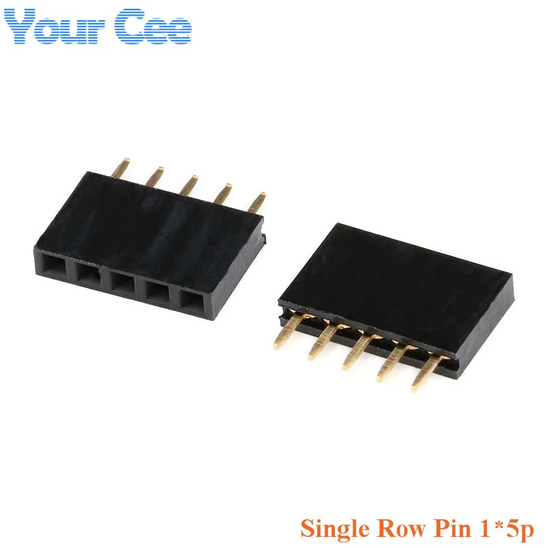 

20 pcs 5P Single Row Female Pin Header 5Pin 1*5 Pin Straight Needle Strip Pitch 2.54mm Socket Connector