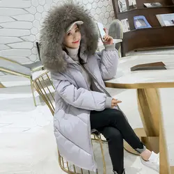 2019 Новая Большая теплая парка с воротником из искусственного меха женская куртка длинное пальто женские парки зимние утепленные женские