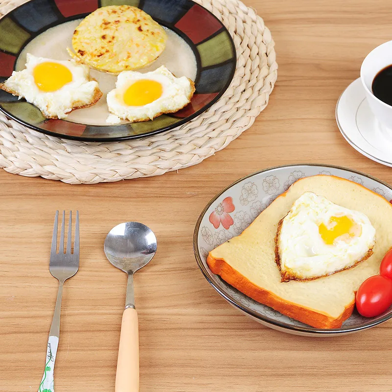 

2pcs Star Stainless Steel Omelette Egg Frying Mold Love Flower Round Star Pancake Rings Mold Kitchen Tool