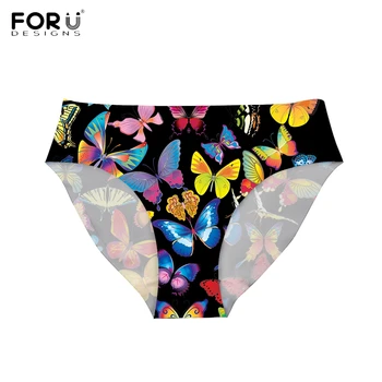 

FORUDESIGNS Cute Colorful Butterfly Print Women Panties Bodybuilding Female Rose Floral Underwear Traceless Underpants Plus Size