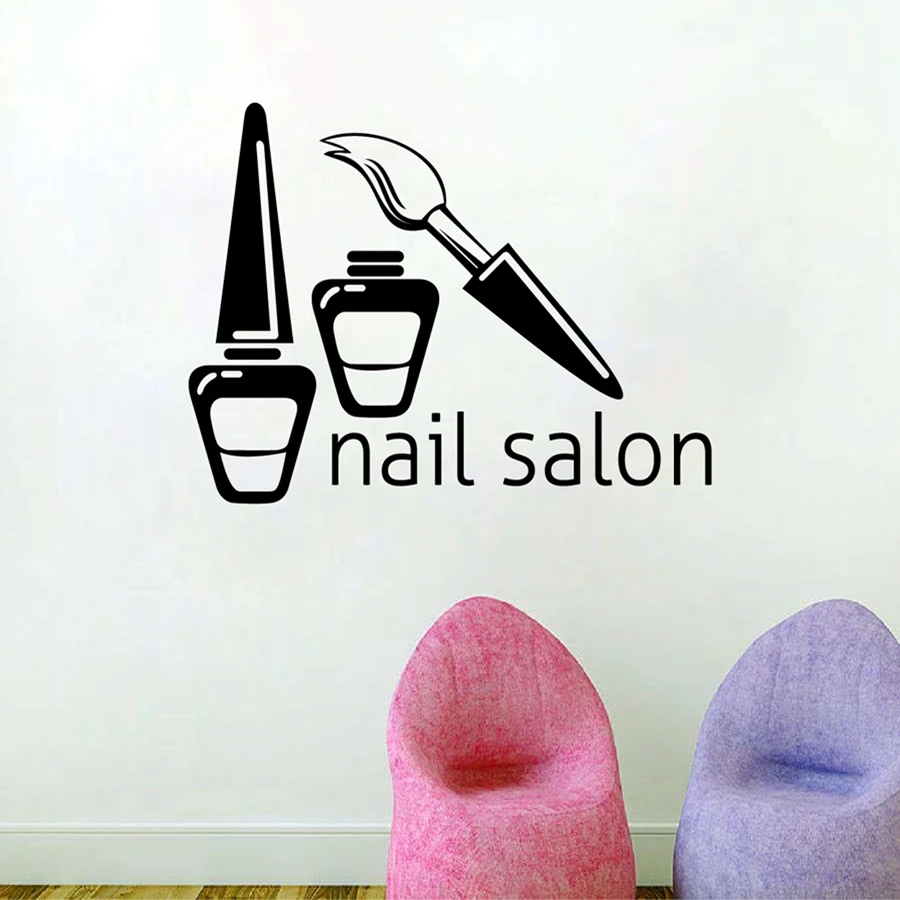 Nail Salon Decoration Wall Decor Polish Beauty Woman Girl Vinyl