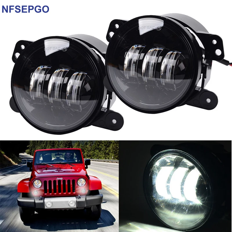 

2pcs 4 inch LED Fog lamp running light 4'' LED Fog light for Jeep Wrangler/ JW Speaker style