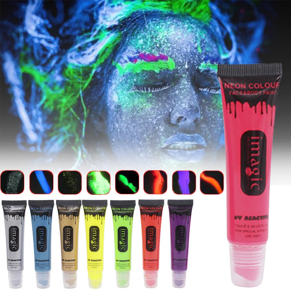 Fluorescencyjne Ciala Farby Twarzy Makijaz Flash Tatuaz Halloween