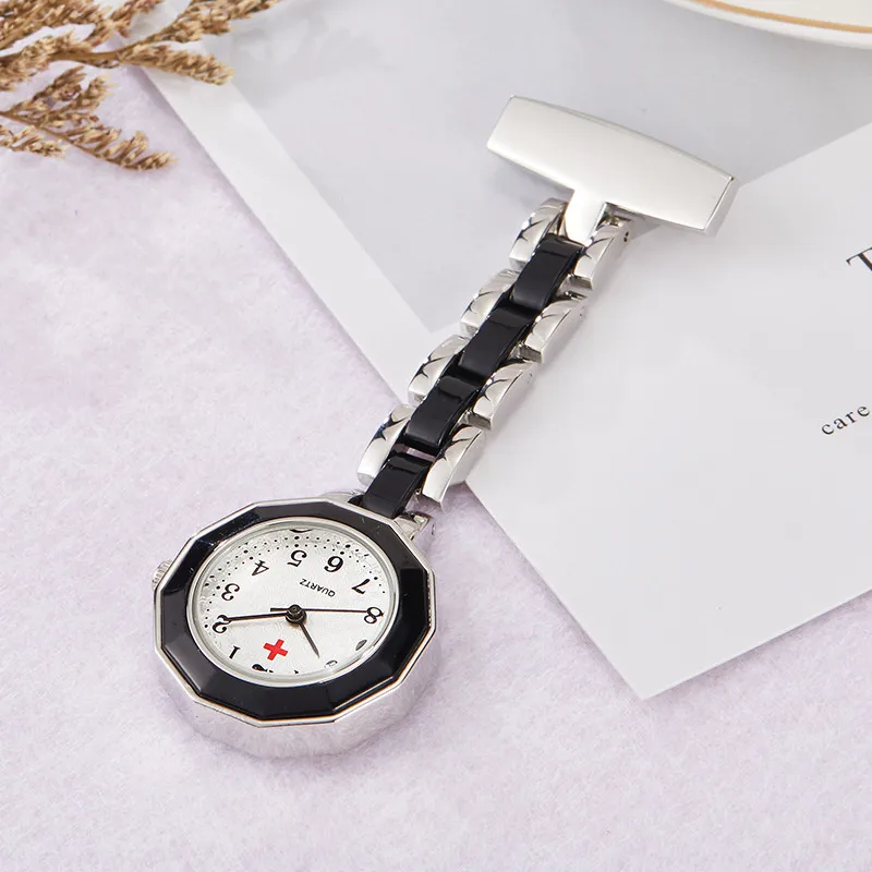 Модные дизайнерские часы для медсестер Для женщин Для мужчин Роза цвета: золотистый, серебристый Pin Клип на карманные часы висячая Брошь