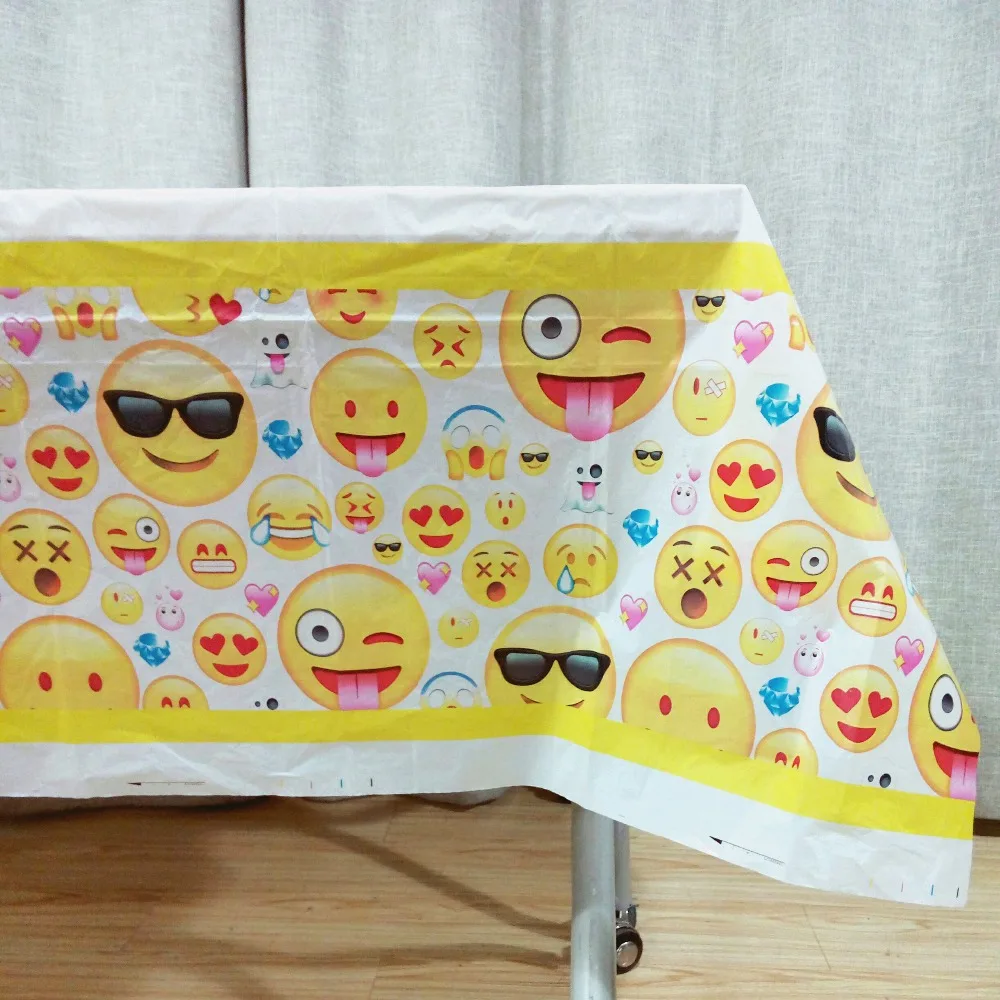 Bebe Enfants D Anniversaire Emoji Partie Fournitures Decorations Idees Smille Expression Jetable Papier En Plastique Nappes Couvre Faveurs Aliexpress