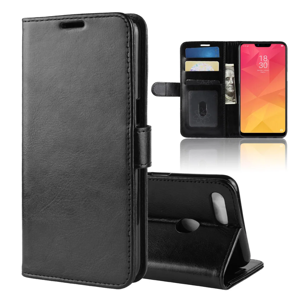 A5 Case for OPPO A5 Cases Wallet Card Stent Book Style Flip Leather Covers Protect Cover black A 5 for OPPO-A5 A5 Case for OPPO A5 Cases Wallet Card Stent Book Style Flip Leather Covers Protect Cover black A 5 for OPPO-A5