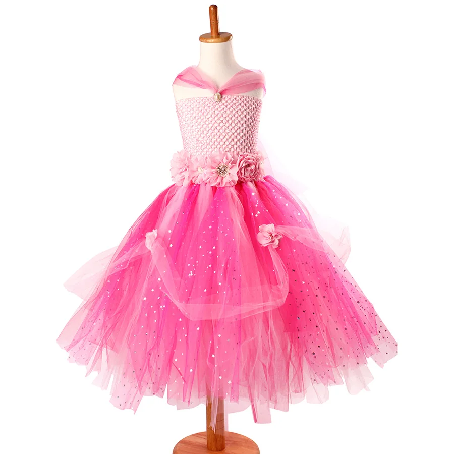 Glittery Flower Girls Tutu Dress Kids Princess Wedding Party Dresses for Christmas Costumes Baby Pageant Fancy Tutu Ball Gown (2)