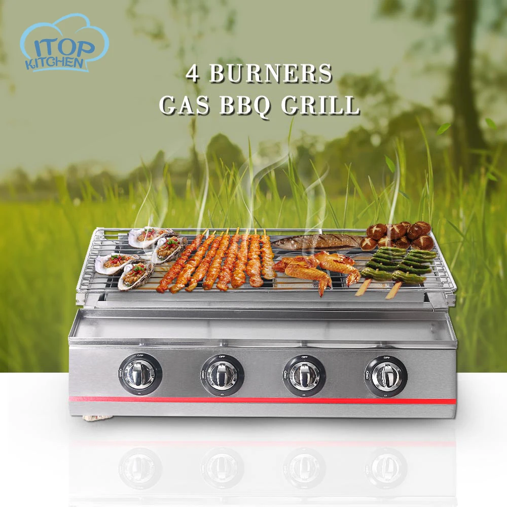 Газовый гриль для барбекю с 4 горелками|gas bbq|smokeless stovebbq grill |