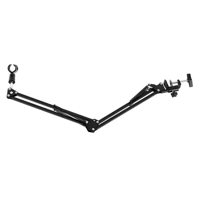 vanpower Metal Adjustable Mic Desk Stand Live Radio Recording Microphone Phone Foldable Stand Holder Metal Material Loading