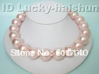 

Jewelry 0078 20mm round pink south sea shell pearl necklace