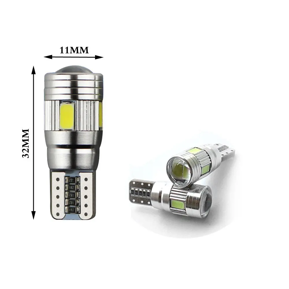 

New parking HID  CANBUS T10 W5W 5630 6-SMD Car Auto LED Light Bulb Lamp 194 192 158 Plate Light Lens Bulbs For Universial Car