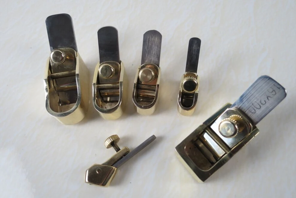 

5pcs different size convex bottom+1pcs flat bottom brass planes,woodworking tool