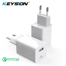 KEYSION 24 Вт Быстрая зарядка 3,0 USB зарядное устройство QC3.0 дорожное настенное зарядное устройство для мобильного телефона для iPhone huawei Xiaomi 12 В 2 а Быстрая зарядка