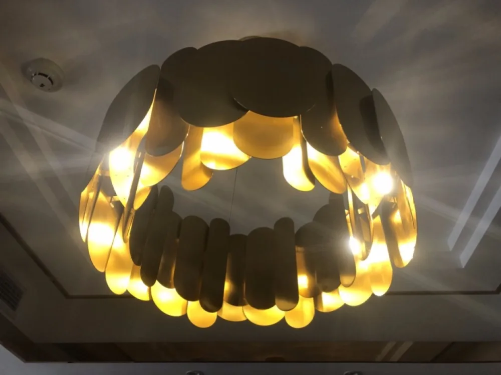 Роскошная пластина, блестящая сталь, Led G9, подвесные светильники, для гостиной, Круглые, для помещений, светодиодные подвесные светильники, светильники