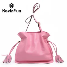 KEVIN YUN fashion high quality designer brand female shoulder bags genuine leather bag bucket casual lady messenger bags