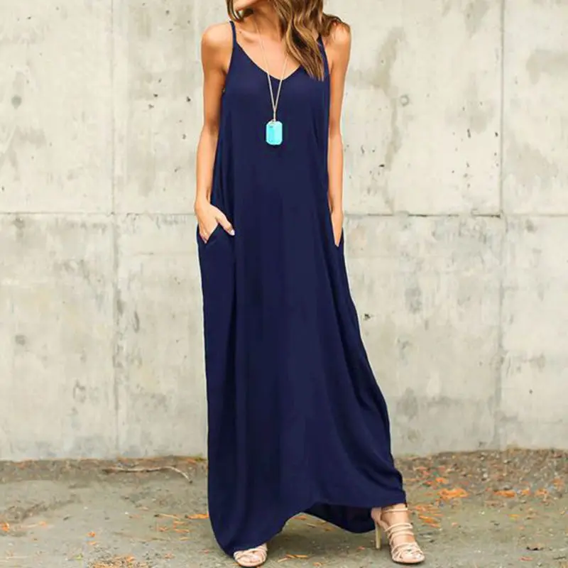 

Boho Summer Evening Party Sundress Oversized Strappy Long Maxi Dress Plus Black White Red Club V-Neck Sexy Dress
